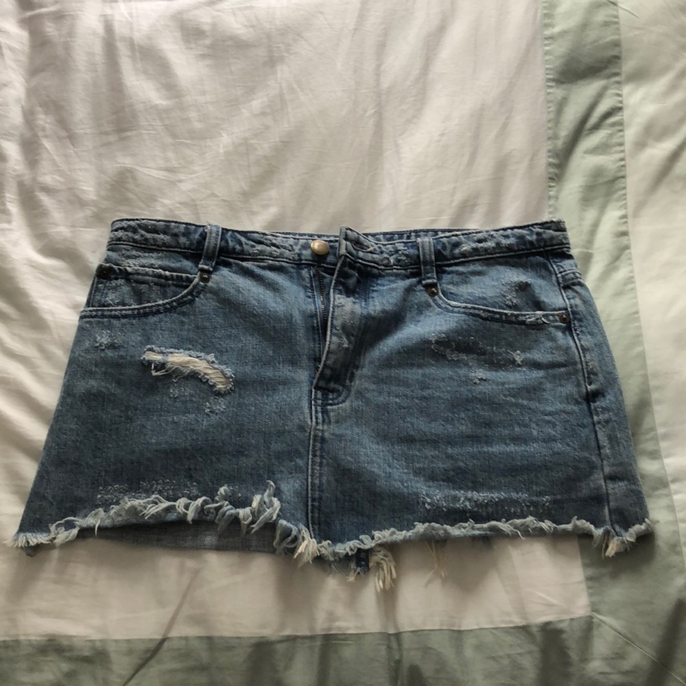 Free People Cute to Boot Denim Skirt